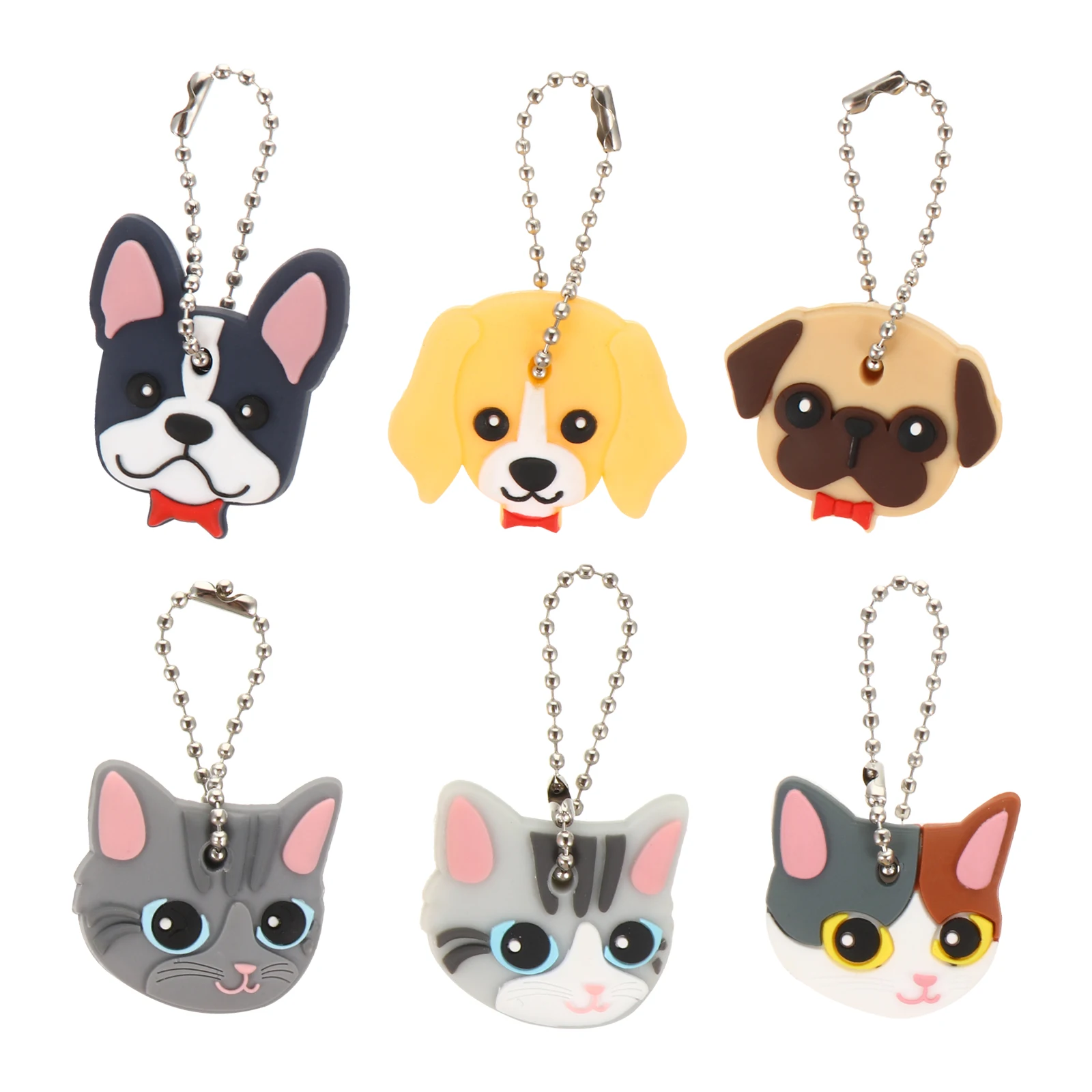

6pcs Cartoon Fits Most Sleeve Identifiers House Key Covers Prevent Dirty Marker Keys Cover Find Keys