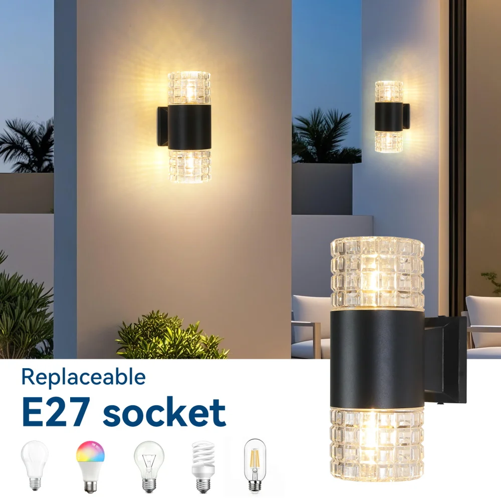 

LED Wall Lights, Outdoor Wall Lamp For Garden, Patio, Ambient Light Yard Street Decor Light Up and Down Luminous Lighting