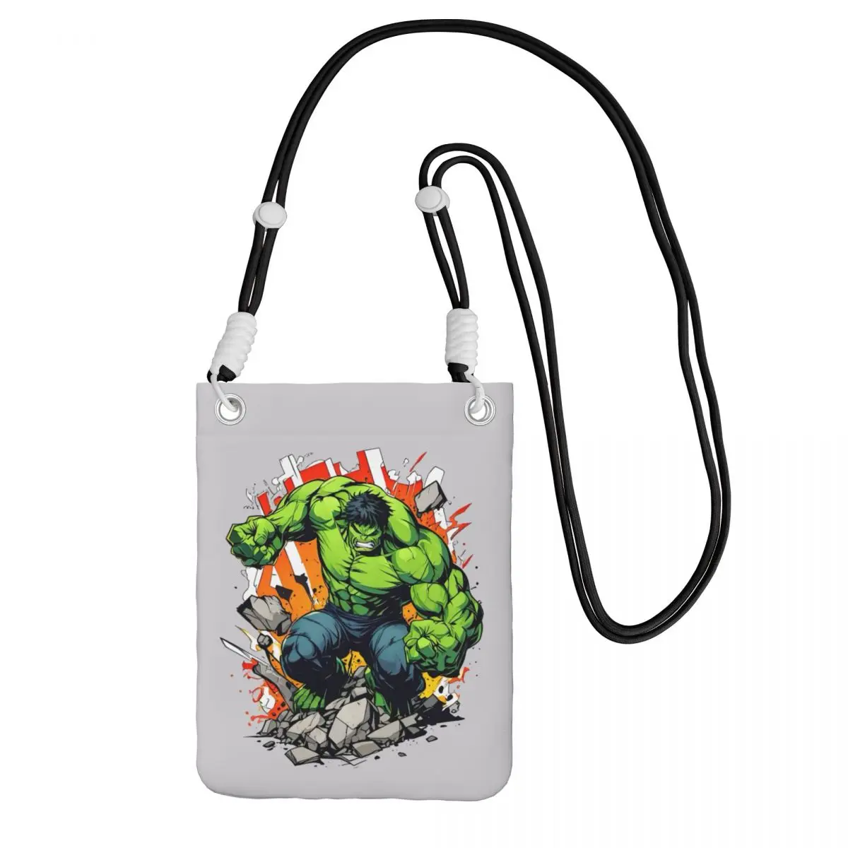 

Custom Hulk Carry A Mobile Phone Bag Diagonally Women Men Comics Shoulder Crossbody Bag Adjustable Length City Walk