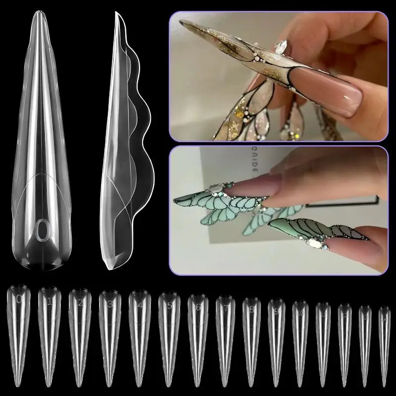 120Pcs Butterfly Shape Nail Extension False Tips Natural Sculpted Ballet Fake Nails Full Cover Press On Nails DIY Nail Supplies