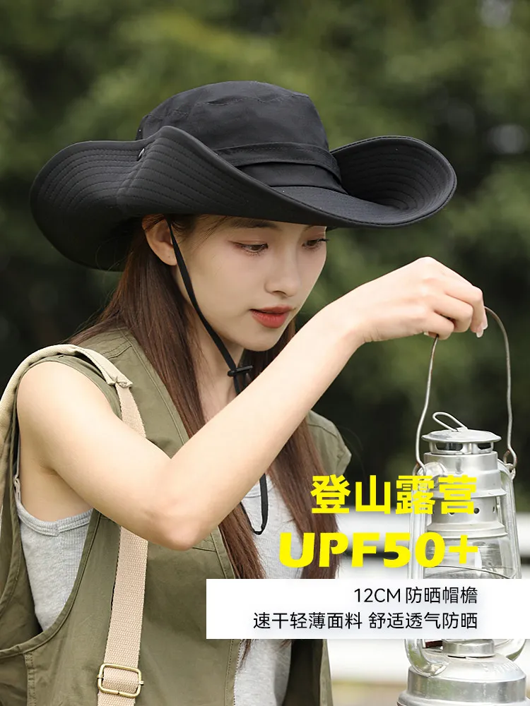 Unisex Four Seasons Outdoor Dome Fisherman Hat Western Cowboy Hat Sun Protection Sunscreen Cap For Hiking Climbing Trekking
