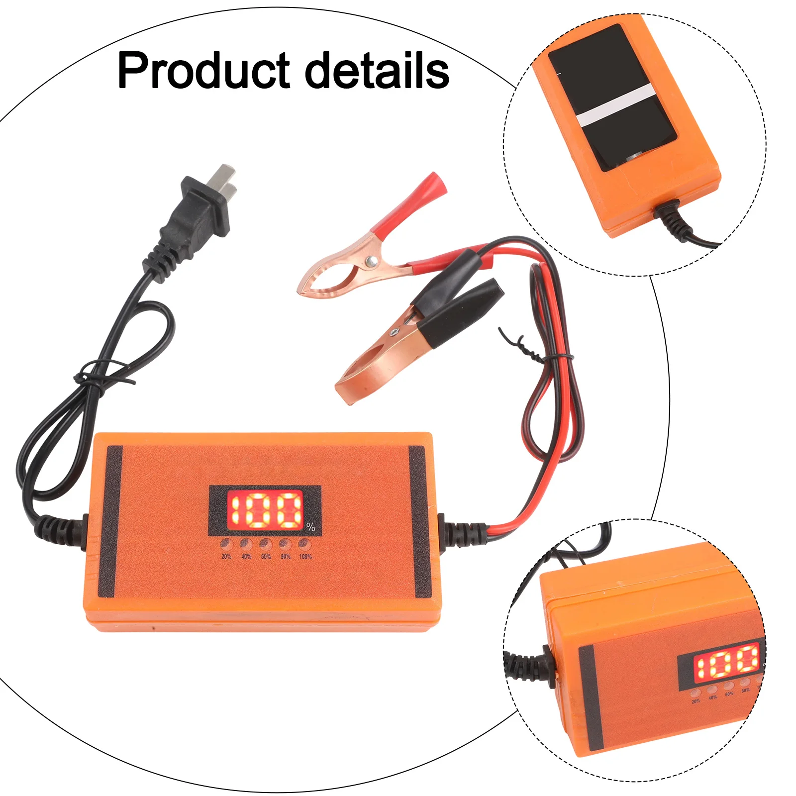 

12V Car Battery Charger 3-20A Lead-acid Batteries Charger Fast Charging Car Motorcycle Battery Charger ABS Car Accessories