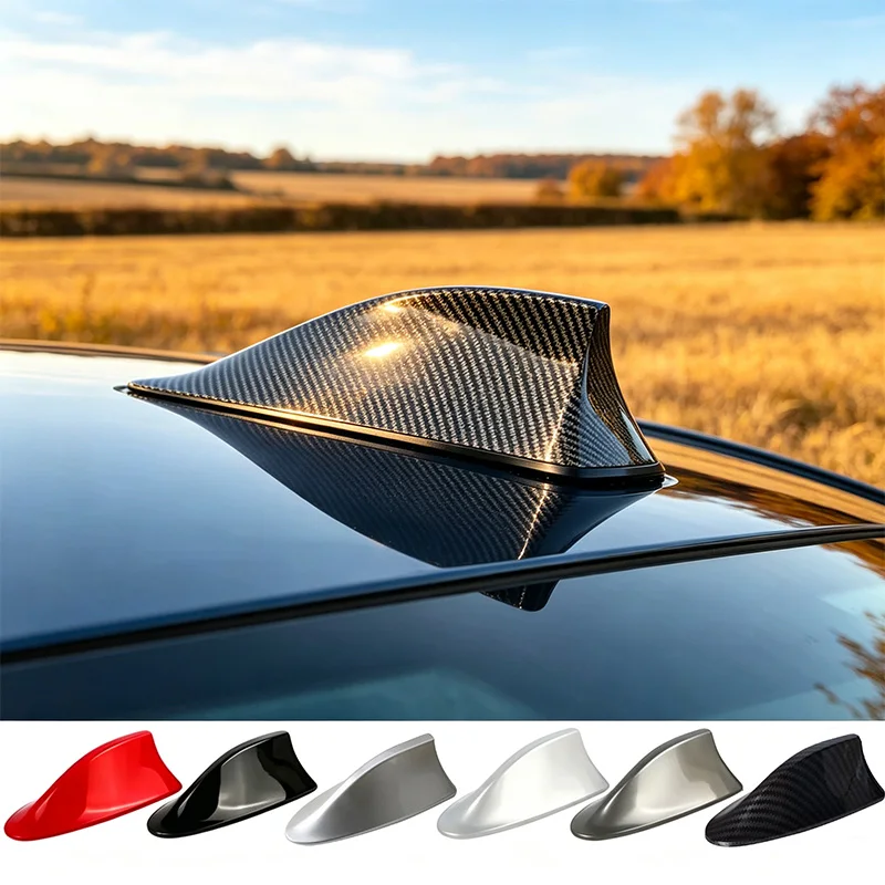 Car Radio Shark Fin Car Shark Antenna Radio FM Signal Design for All Automobiles Aerials Auto Exterior Styling Replacement Parts