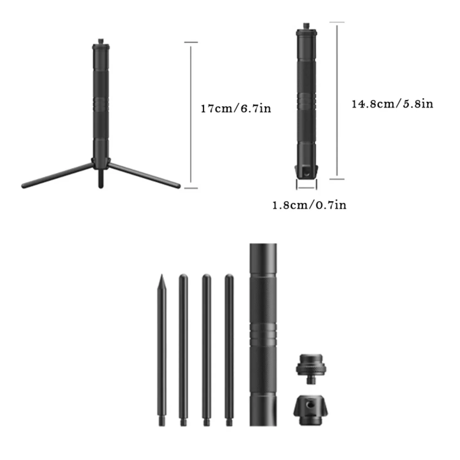 New Aluminum Lantern Stand Camping Lamp Pole Foldable Light Support Holder Lamp Bracket Camera Phone Tripod Stand For Picnic view 6
