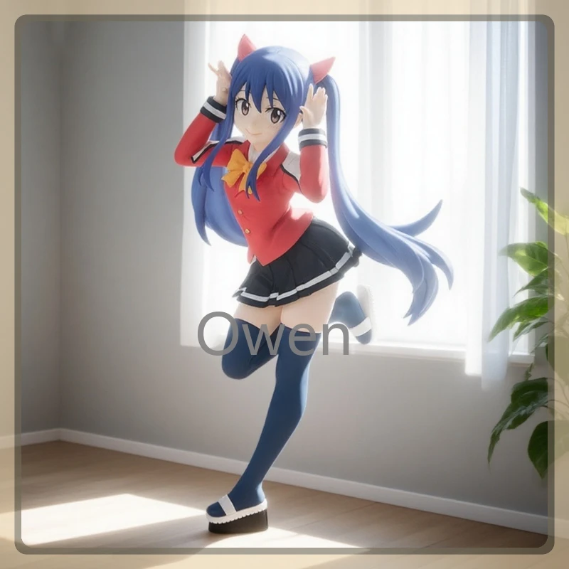 17cm Genuine Original Anime FAIRY TAIL Figurine Cute Girls Wendy Marvell Action Figures PVC Model Collection Toys Birthday Gifts