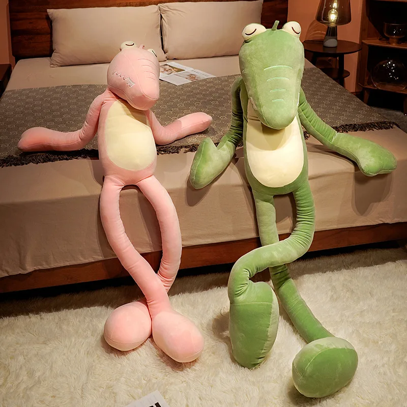 

Cartoon Mr. Crocodile Doll Stuffed Long Arms Legs Soft Cartoon Pink Green Alligator Animal Plush Toy Sofa Bed Decoration