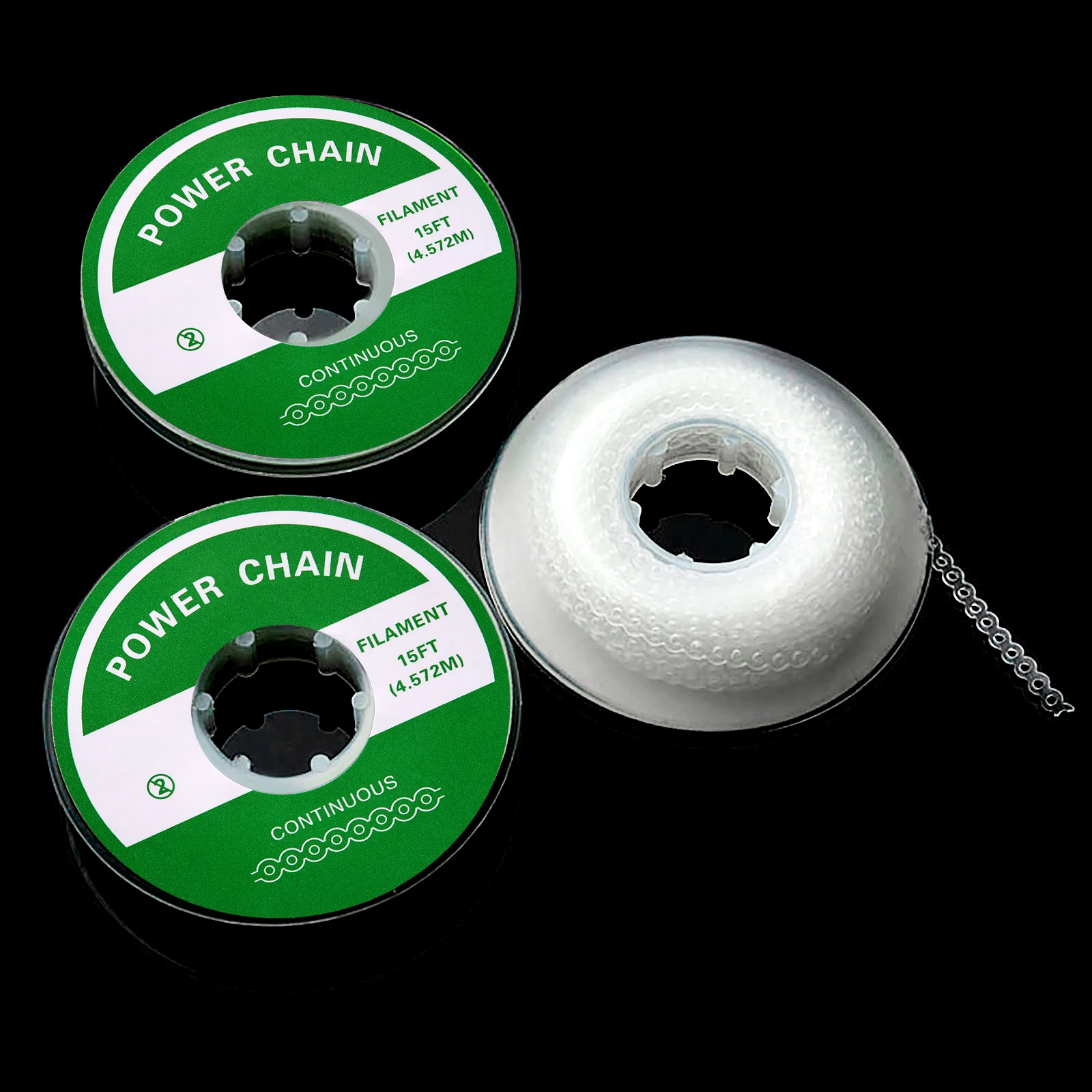 3 Rollen AZDENT Dental Kieferorthopädisches elastisches Ultra-Gummi-Power-Chain-Band, transparent, Farbe, Größe lang, kurz, durchgehend, 15 Fuß/Rolle – Detail 14