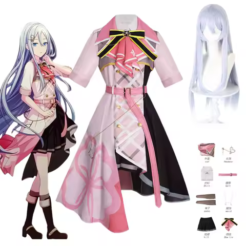 Yoizaki Kanade Sakura C Clothes Cosplay Anime Costume Wig Game K Pink Dress Cute Halloween Clothing