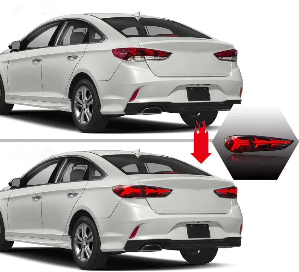 أبولو LED أضواء خلفية لشركة هيونداي سوناتا 2017 2018 2019 مع إشارة دوران ديناميكية لسوناتا 7th Gens مجموعة مصابيح خلفية