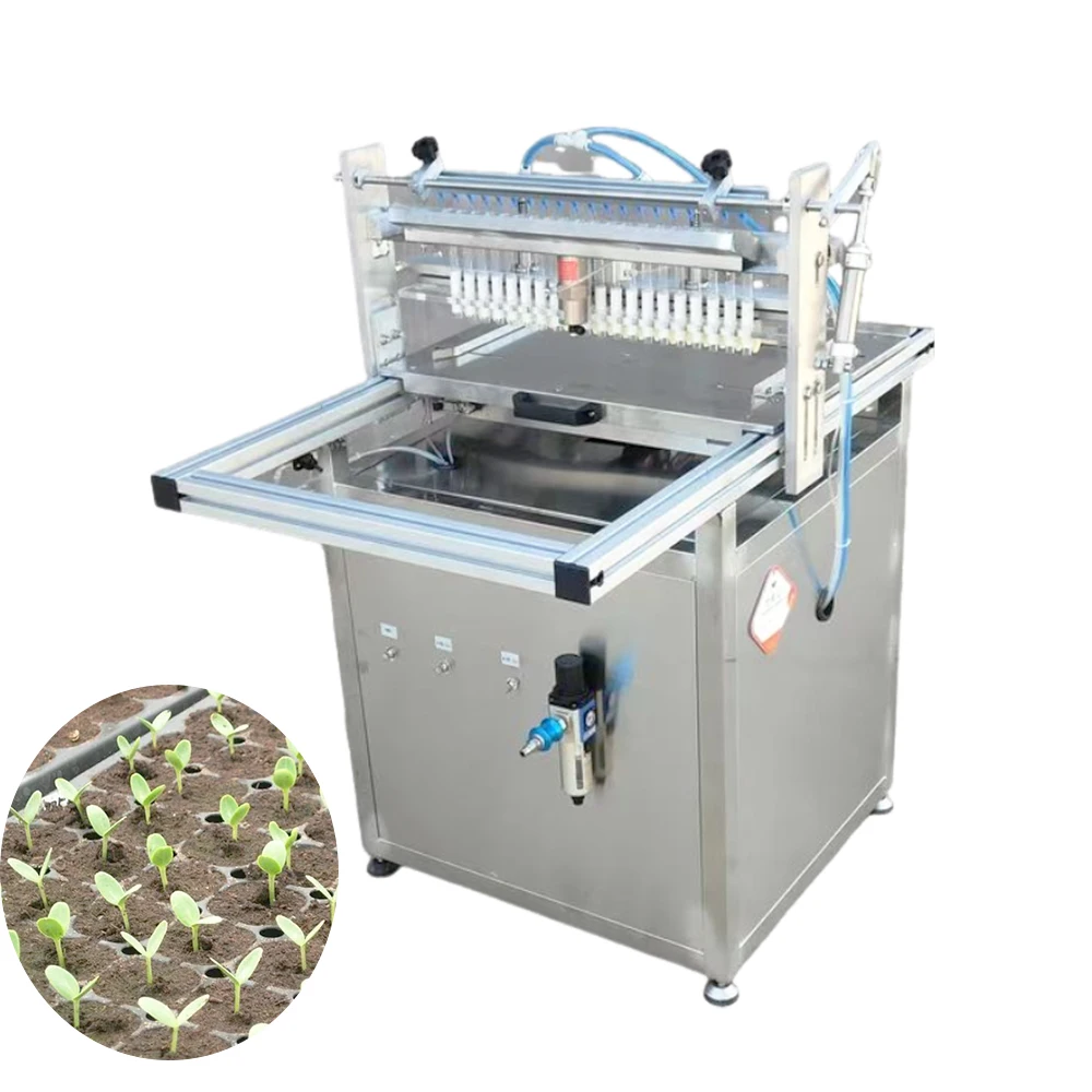 Semi-automatic hole tray seedling machine Pepper seedling sowing machine Vegetable pressure hole tray seeding equipment