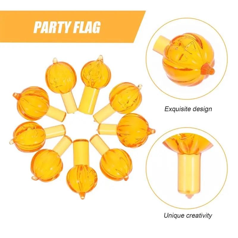 60 Pcs Jack-o'-lantern Bulbs Pumpkin Light Orange Halloween Tree Replacement Ceramic Lights Plastic for Christmas