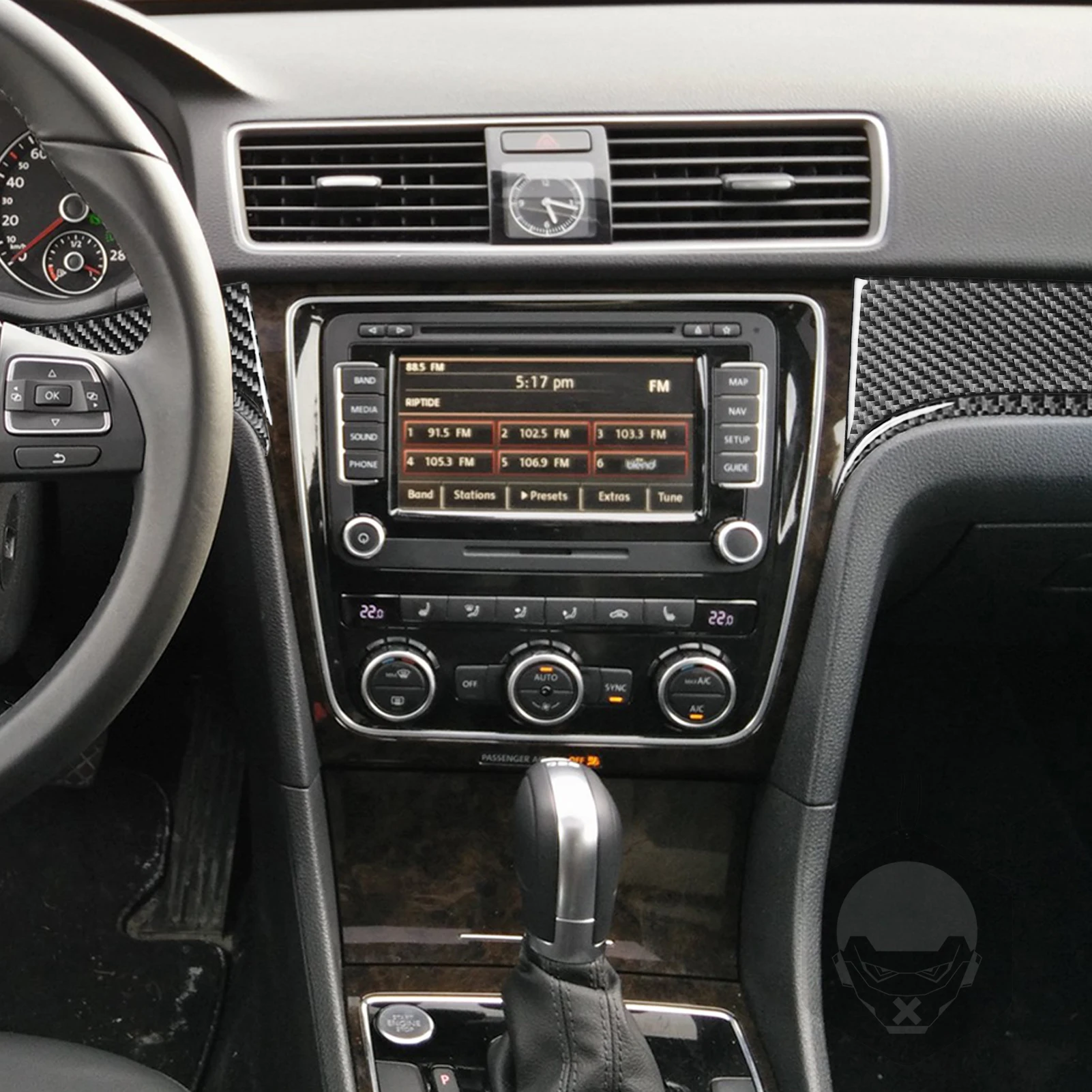 For Volkswagen Passat NMS B7 2012-2019 Real Carbon Fiber Sticker Copilot Dashboard Trim Set Car Accessories Interior decorative