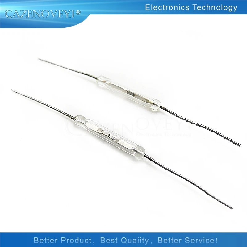 10 шт./лот, сухая герконовая труба, REED SWITCH 2X14 мм, стекло, белый цвет, Н/О, ток низкого напряжения, 100% новый оригинальный в наличии