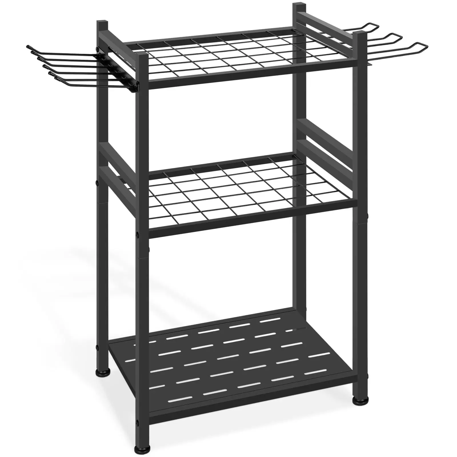 Upgraded Multifunctional Rust-Proof Tool Storage Rack, Black Utility Organizer For Balcony