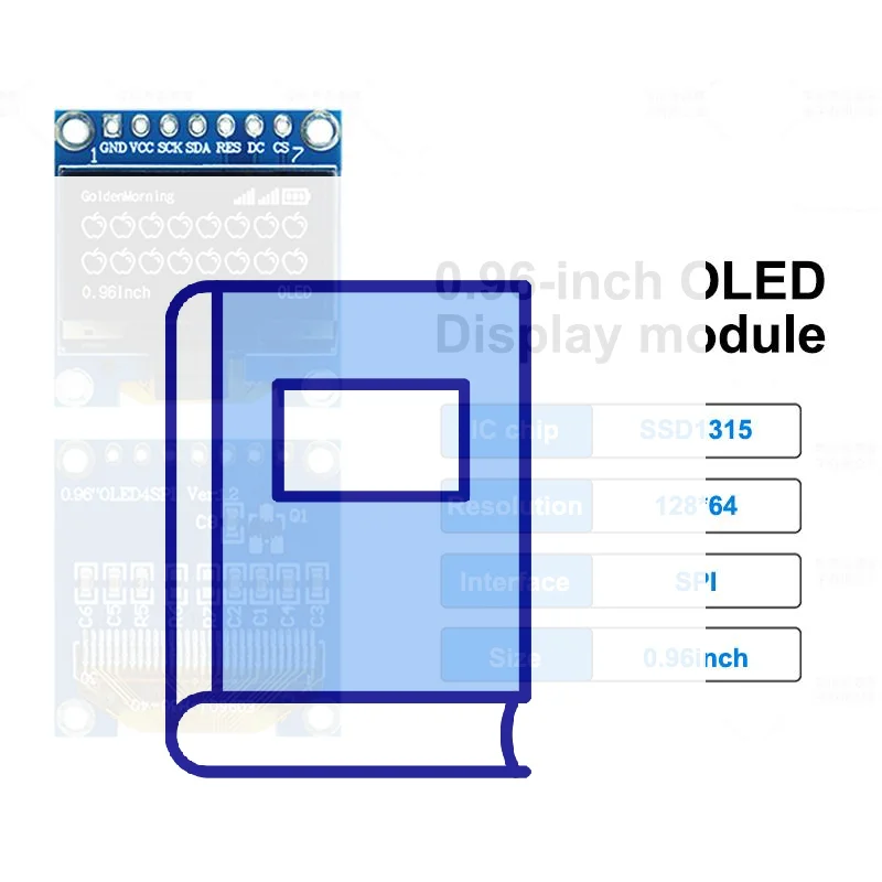 

0.96" Inch OLED Display Screen Module I2C IIC 128x64 SS - D - 1306 3.3V-5V Blue/blue Yellow/White