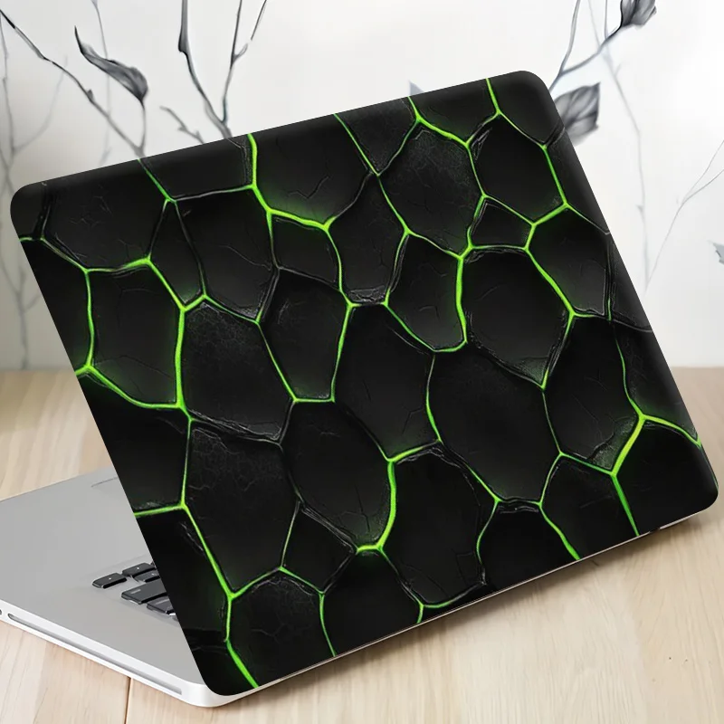 2 pieces of computer stickers 15.35x10.63 inches hexagonal technology DIY custom laptop light beige stickers,