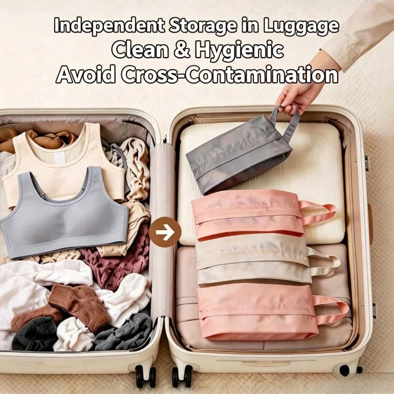 1/2/3pcs Socks and Underwear Storage Bag New High Capacity Portable Travel Sorting Small Bag Folding Hand Wash Cloth Makeup Bags