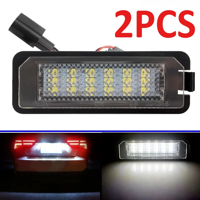 

2 Pcs 12V LED Number License Lamp Waterproof License Plate Light for VW Golf 5 6 7 Passat B6 CC New Beetle Auto Accessories