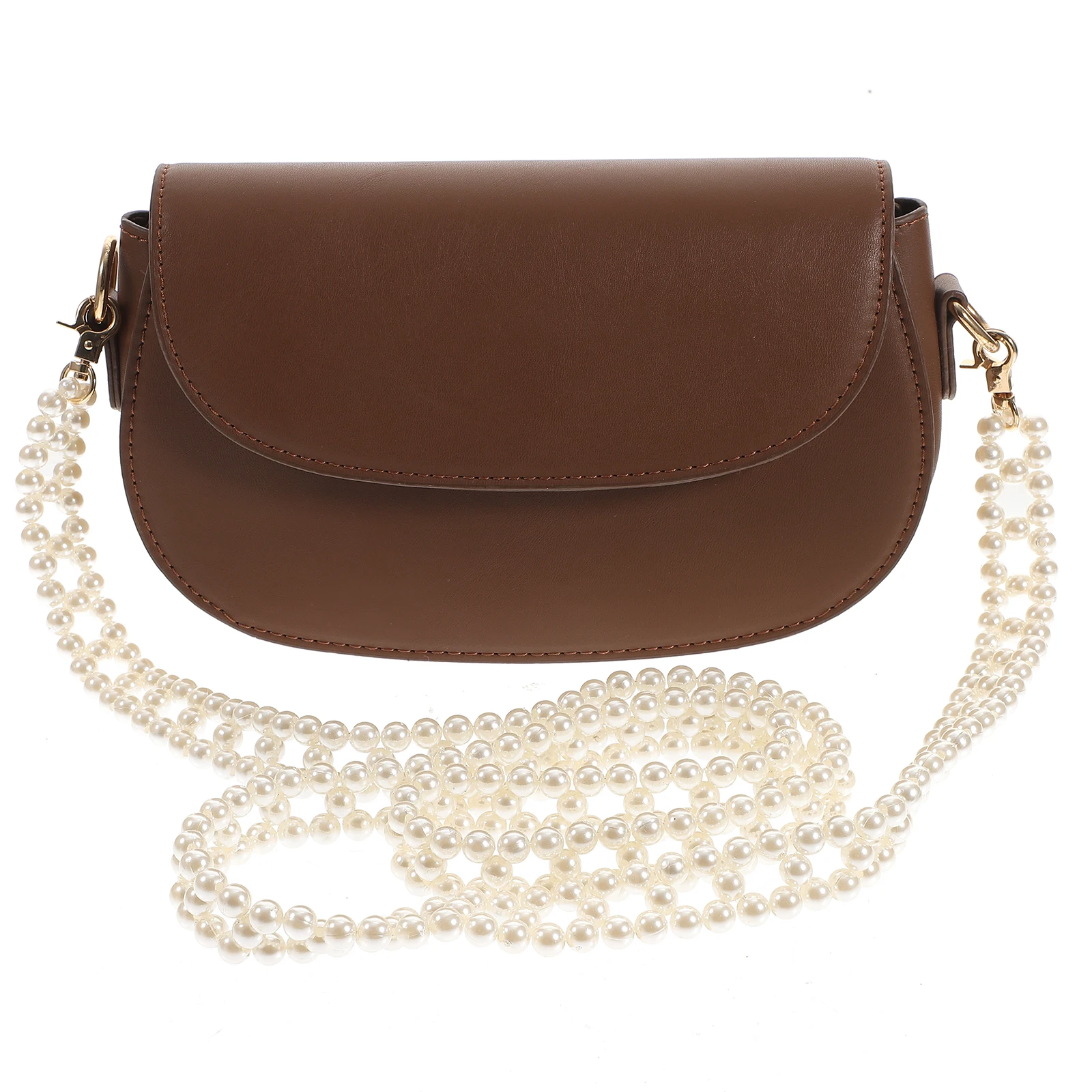 

Double Row Pearl Bag Chain Exquisite Handbag Chains Replacement Shoulder Strap For Women Girls 120Cm Detachable Buckles