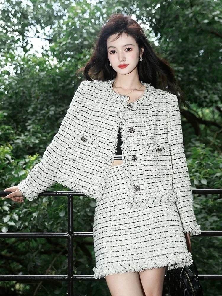 2023 autumn winter  two piece set for women Jacket Coat + Skirt Sets 2 piece sets women outfit conjuntos femininos elegantes