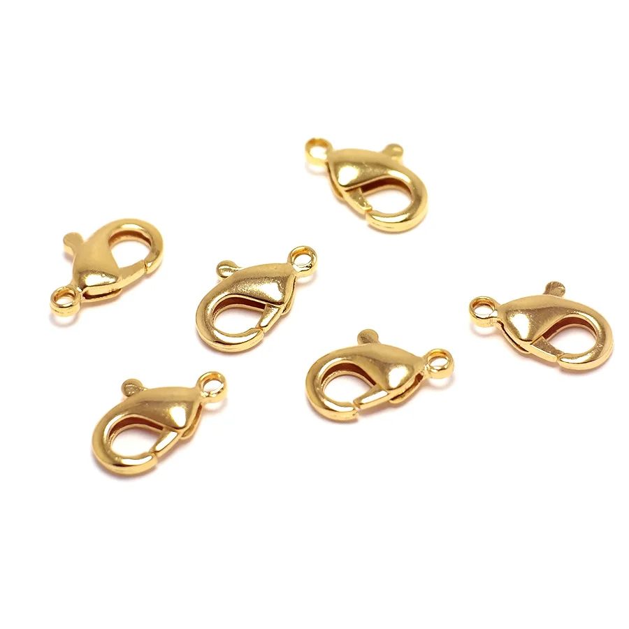 

6pcs Lobster Clasps,Gold Plated Brass 12mm Oval Lobster Clasps Necklace Findings Jewellery Supplies