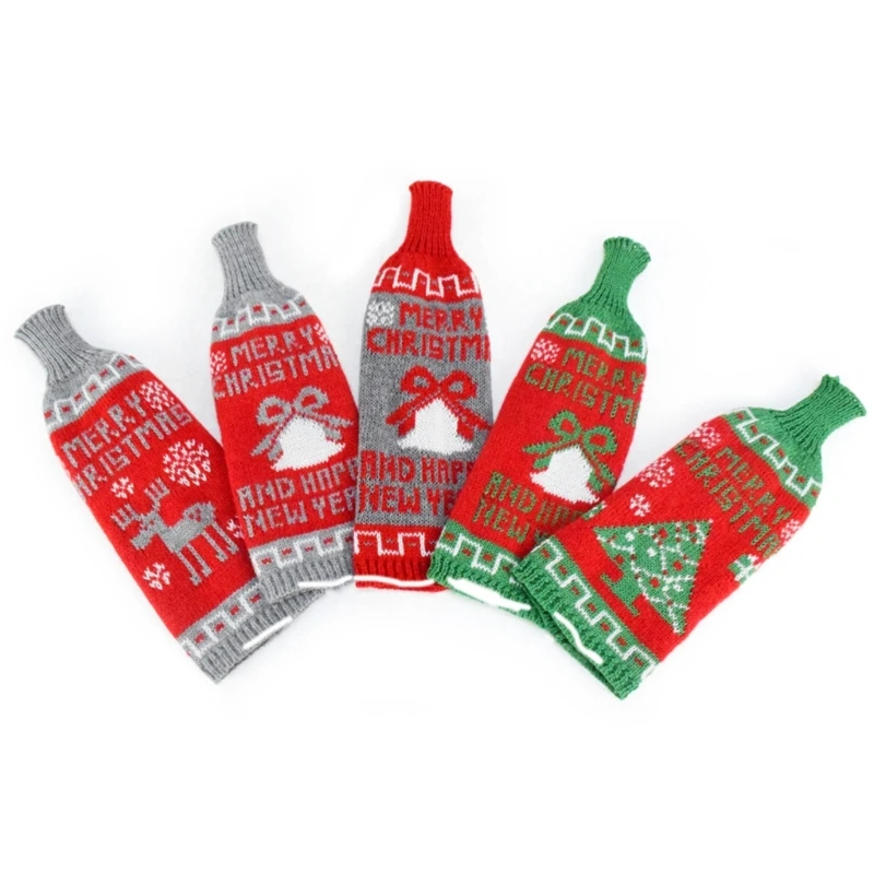 Knitted Wine Bottle Cover Wrap Enhances Festival Atmospheres Suitable For Family Gatherings And Holiday Gift Wrapping