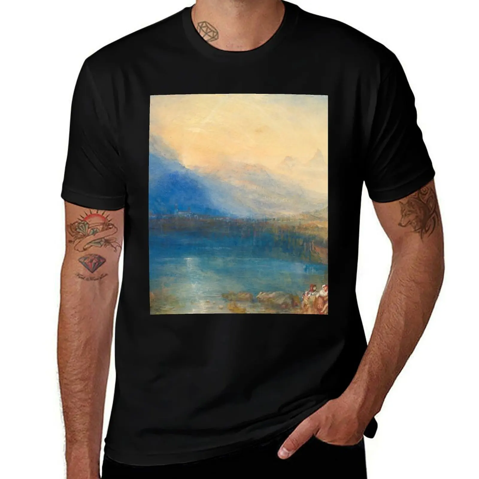 

Joseph Mallord William Turner The Lake of Zug T-Shirt funny meme t-shirts hippie clothes man clothes Men's cotton t-shirt