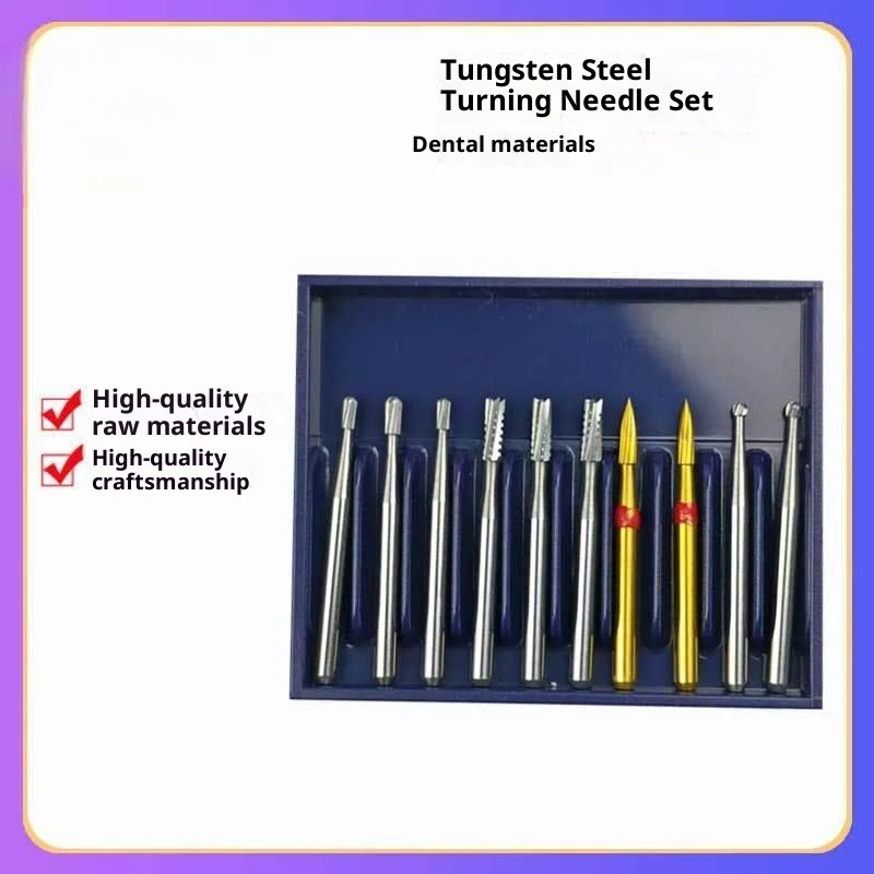 

Professional 10Pcs/Box Dental Bur Kit Tungsten Carbide with Grinding Head and Ball Drill for Dentist