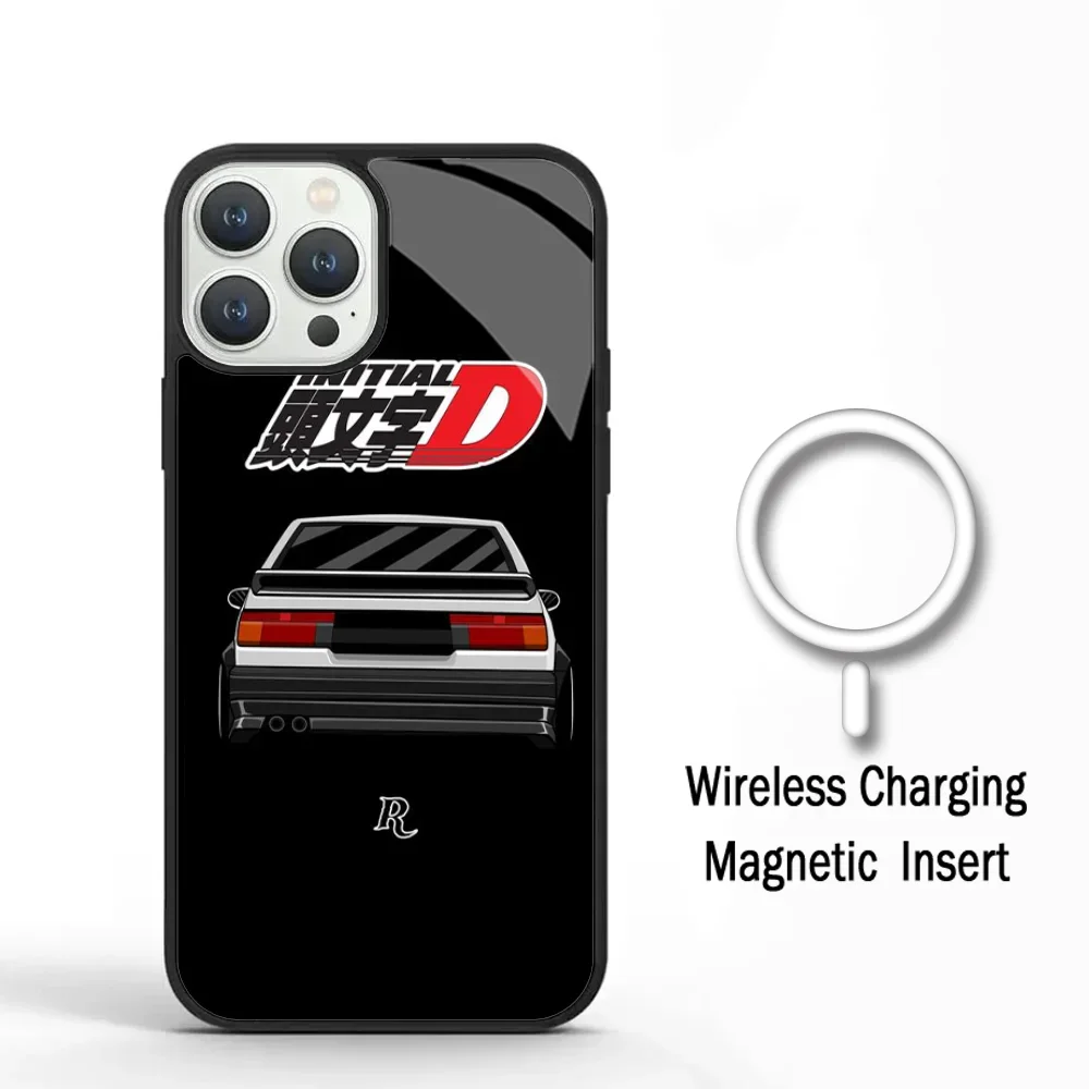 AE 86 GTR Initial D Car Phone Case For IPhone 11 12 13 14 15 Plus Pro Max Mirror Acrylic Cover For Magsafe Wireless Charging