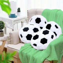 Plush Soccer Ball Throw Pillow Cushion, Polyester, Sports Room Decor, Gift for Boyfriend Birthday, Football Fan Present