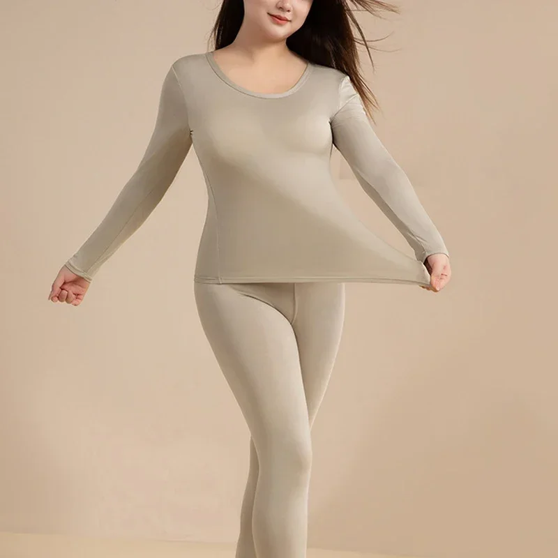 1pcs Women Autumn Long Johns T-shirt Thin Thermal Underwear Set Women's Plus Size Round Neck Slim fit warm Underwear