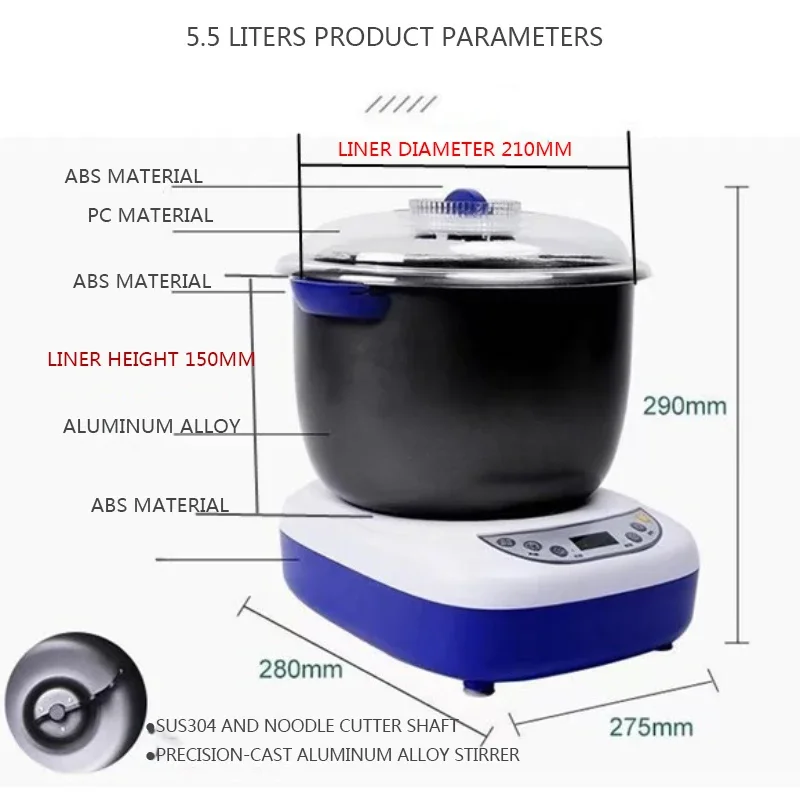 المنزلية 220 فولت 5.5L آلة عجان الدقيق الأوتوماتيكية الصغيرة 220 فولت التخمير الاستيقاظ العجن آلة HMJ35 العجن المنزلية