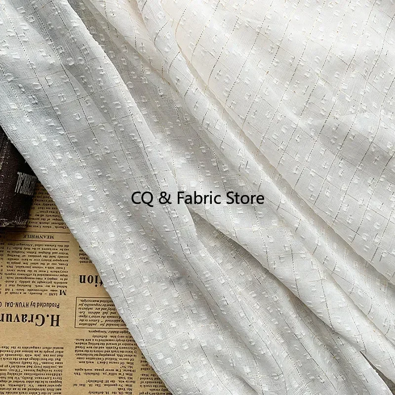 

Imitation Linen Slub Jacquard Gold Silk Check Chiffon Tulle Fabric DIY Ladies Shirt