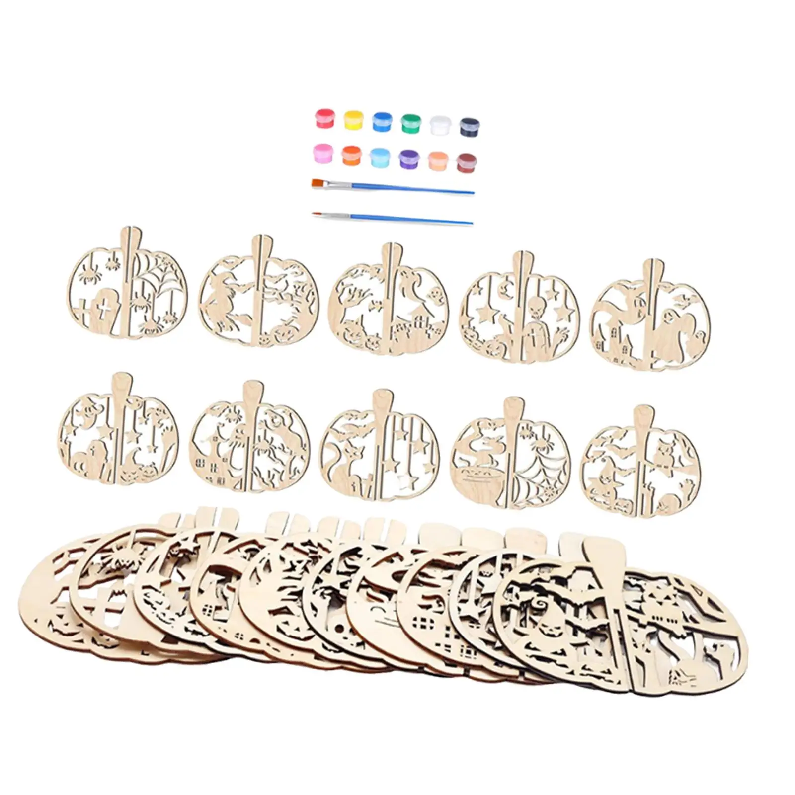 20 sztuk drewnianych wykrojów dyni, ozdoby na stół dla dzieci i dorosłych, rękodzieło DIY na festiwal gier, prezenty artystyczne do domu