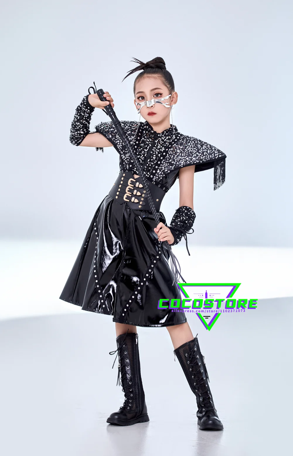 Kids Catwalk Performance Clothes Jazz Hip-hop Street Dance Costume Stage Wear For Girls K-pop Stage Outfits Chinese Kongfu