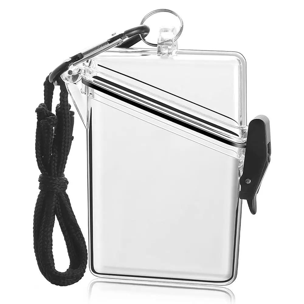 Clear Waterproof Sports Case Small Waterproof Case Lanyards for Id Badges and Keys Cards Coin Locker Dry Box