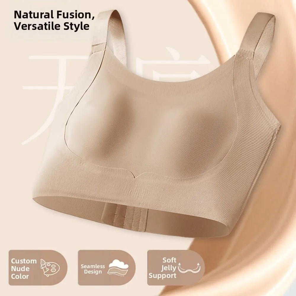 

Soft Shockproof Women's Brassiere Thin Close-fitting Seamless Bras Gathered Breasts Traceless Push Up Underwear Ladies