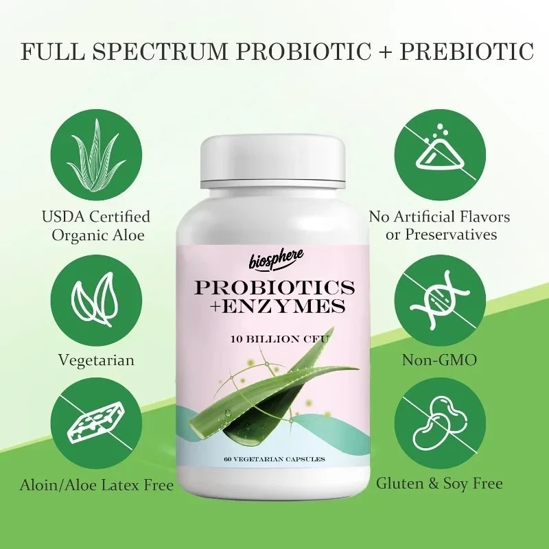 

Пробиотики+пребиотические ферментные капсулы, 2,4 миллиарда CFU+качественная поддержка -60 капсул