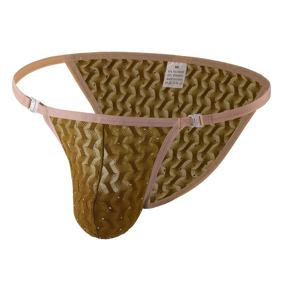 Men's Bulge Briefs Semi-Sheer Lace Mesh Thong Sexy Hollow Out Breathable Quick-Dry Underwear Gays Erotic U Pouch High Fork Tanga