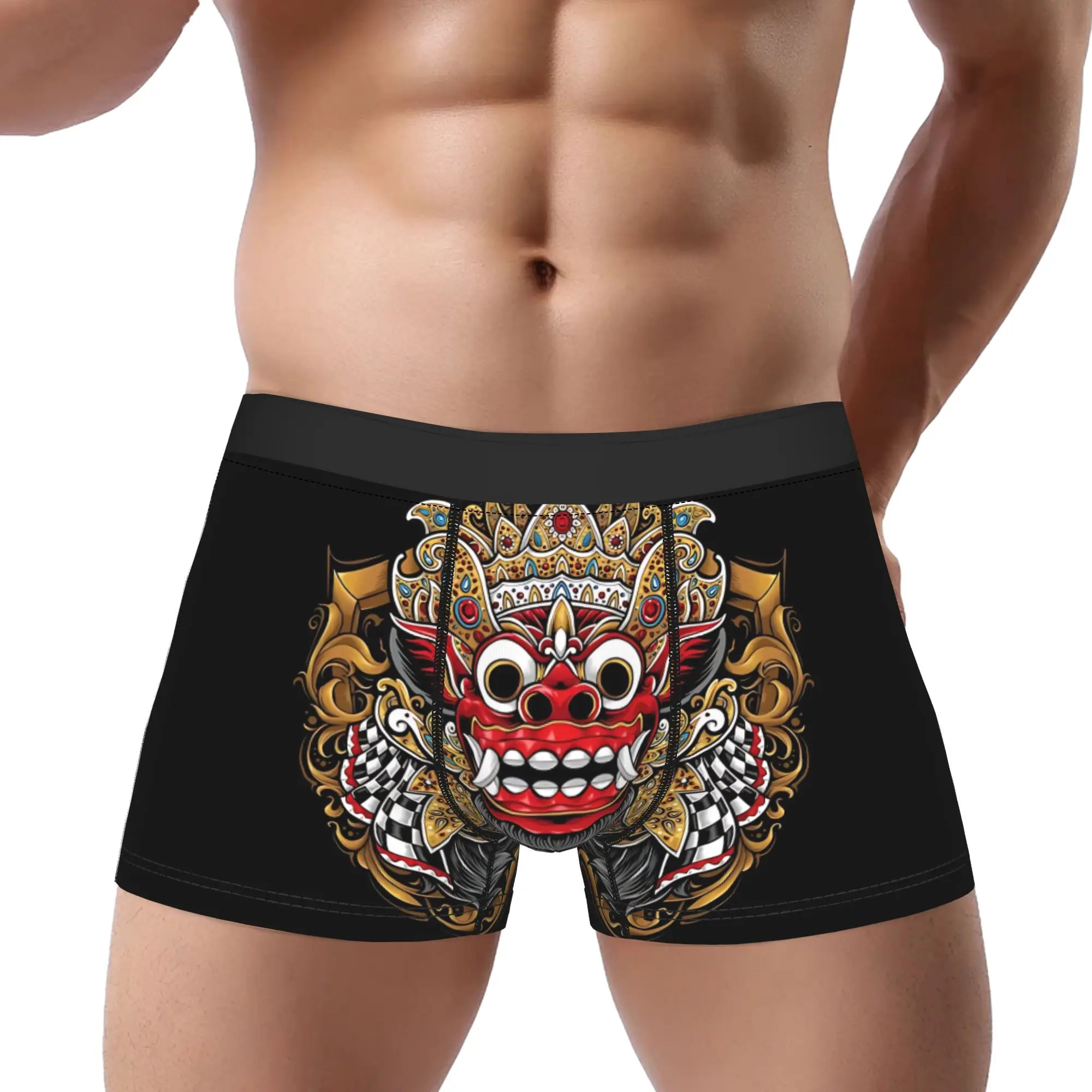 1piece Golden Framed Ornate B-Barong Underpants Breathbale Panties Male Underwear Ventilate Shorts