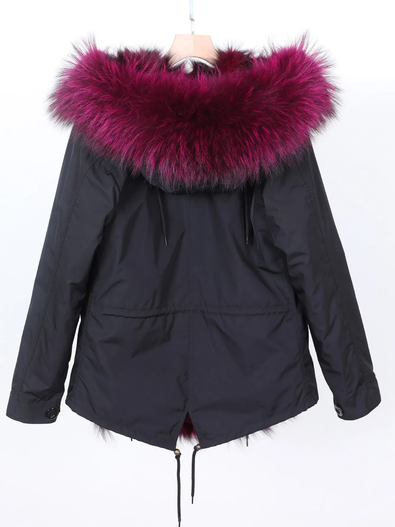 2025 MaoMaoKong Removable Fox Fur Lined Parka Coat Women's Fashion Winter Jacket Natural Real Raccoon Collar Female Clothing