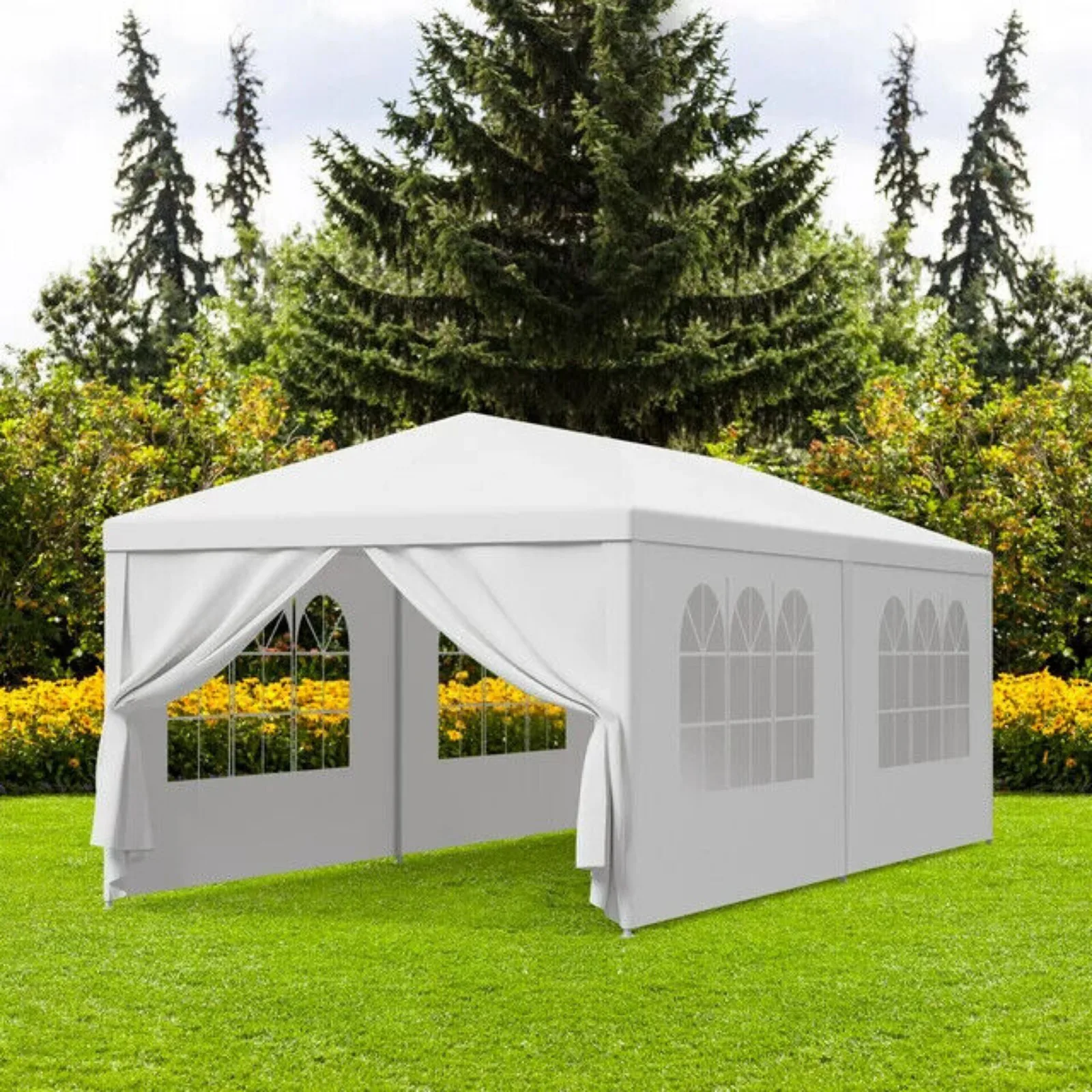 Imagem -03 - Tenda Exterior para Festa de Casamento Dossel do Miradouro Paredes de Janela Jardim Branco Churrasqueira 10x20 10x30 Pés Eua 10x30 Pés