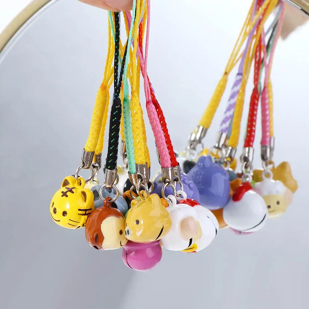 Accesorios para teléfono, serie Animal, oso, conejito, colgante de campana, correas para teléfono móvil de dibujos animados, muñecas, cordón para teléfono, correas para campana