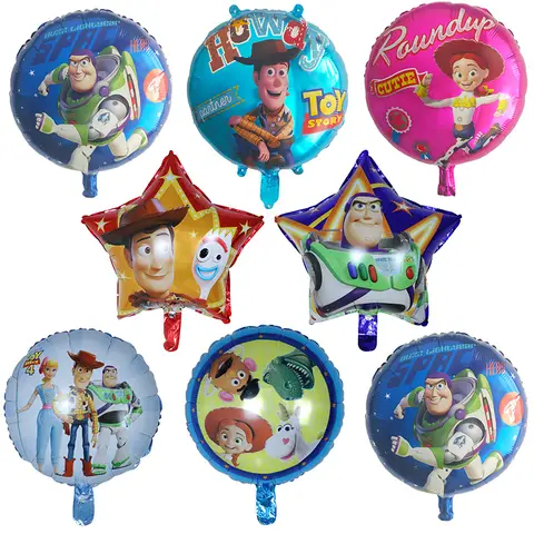 10pcs 18 นิ้ว Disney Buzz Lightyear ฟอยล์บอลลูน Toy Story Birthday PARTY Supplies ตกแต่งห้องอาบน้ําเด็กของเล่นเด็ก Air Globos