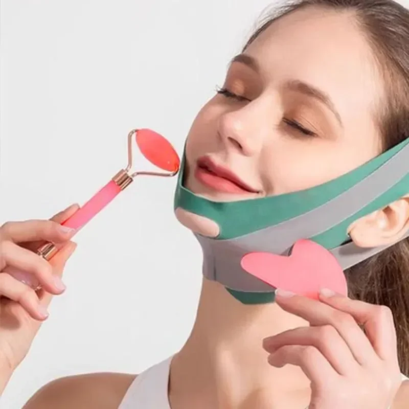 Set di strumenti di bellezza da 3 pezzi con confezione regalo - Fascia per capelli Spa Jade Roller e tavola Guasha - Regalo di bellezza per ragazze e donne