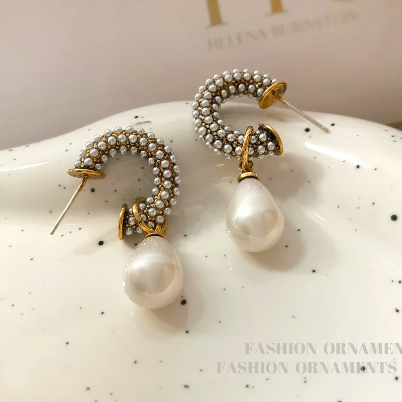 Fashion Jewelry Elegant Temperament Simulated Pearl Dangle Earrings For Women Female Gifts Delicate Design Ear Accessories