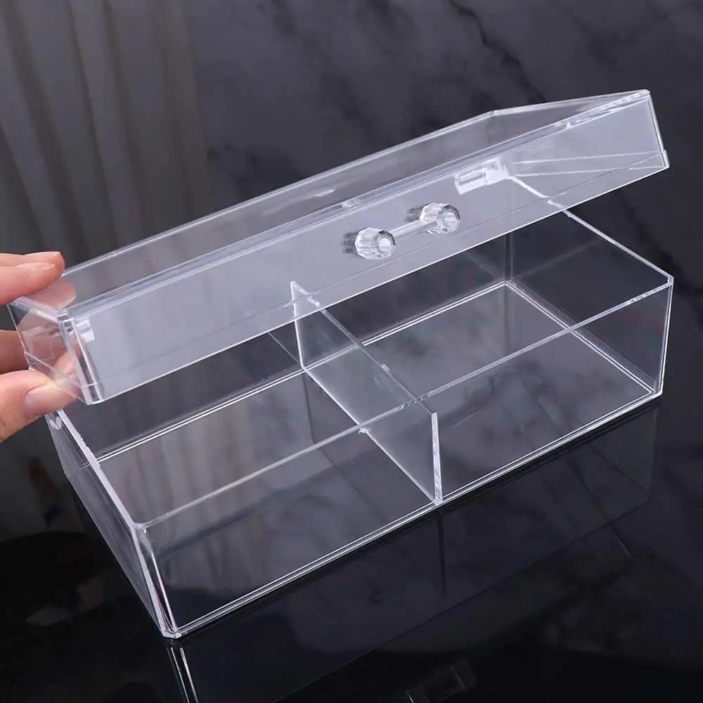 Large Capacity Photo Card Storage Box Acrylic Saving Space Card Storage Box Clear Rectangular Make Up Organizer