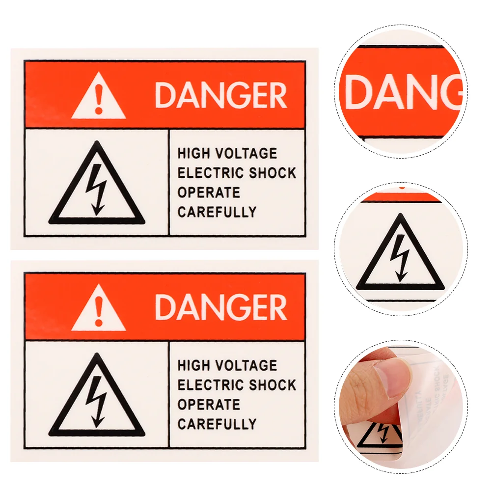 8 Pcs Anti-electric Shock Label Caution Sign Warning Stickers Electrical Panel Labels Shocks for Danger Synthetic Paper Decal