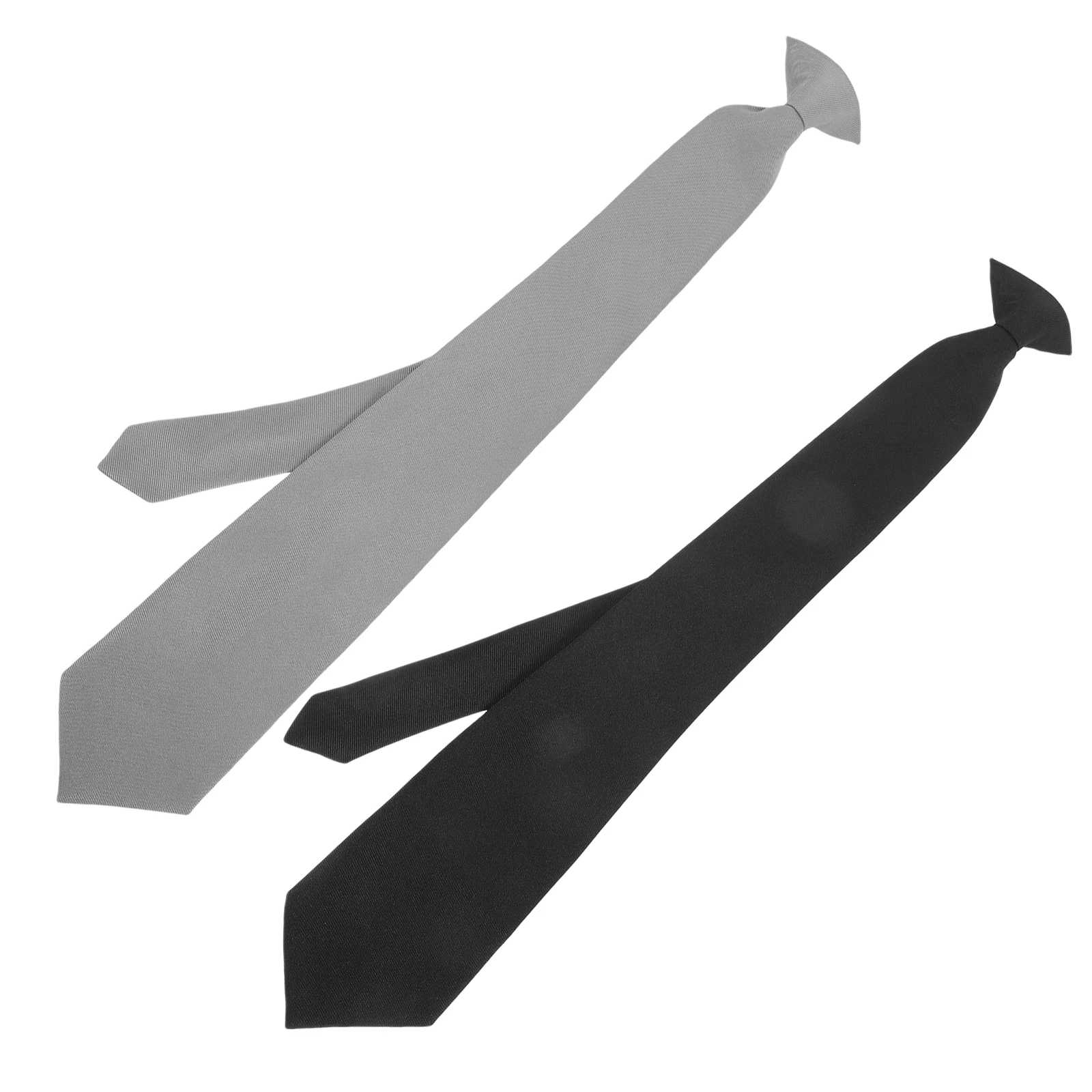 

2pcs Black Clip On Bow Ties for Men Security Tie Solid Color Pre Tied Necktie Classic Style Formal Wedding Accessories