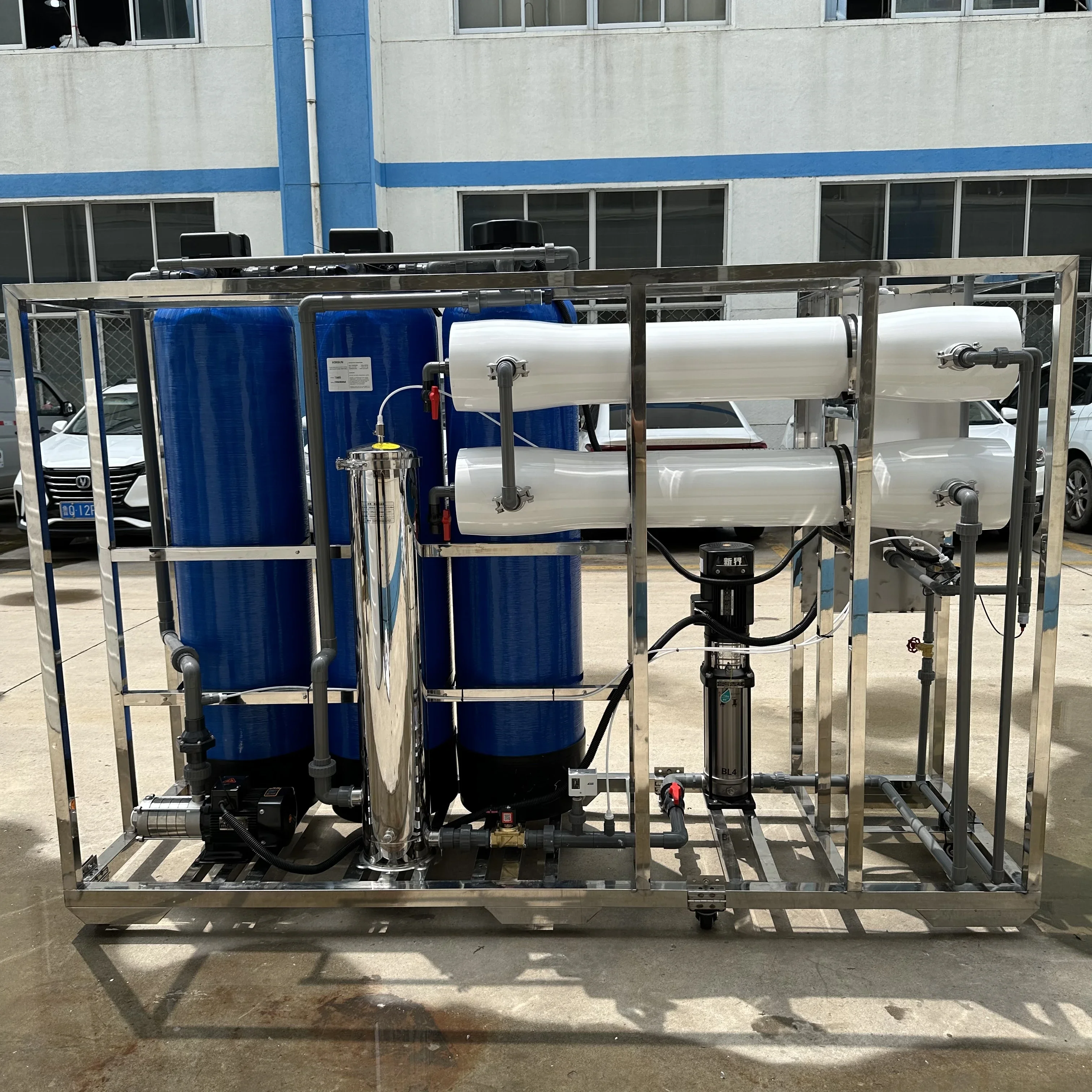 2000LPH RO Purification System Water Treatment Machine Customized 2T RO System 2000LPH Industrial Reverse Osmosis System